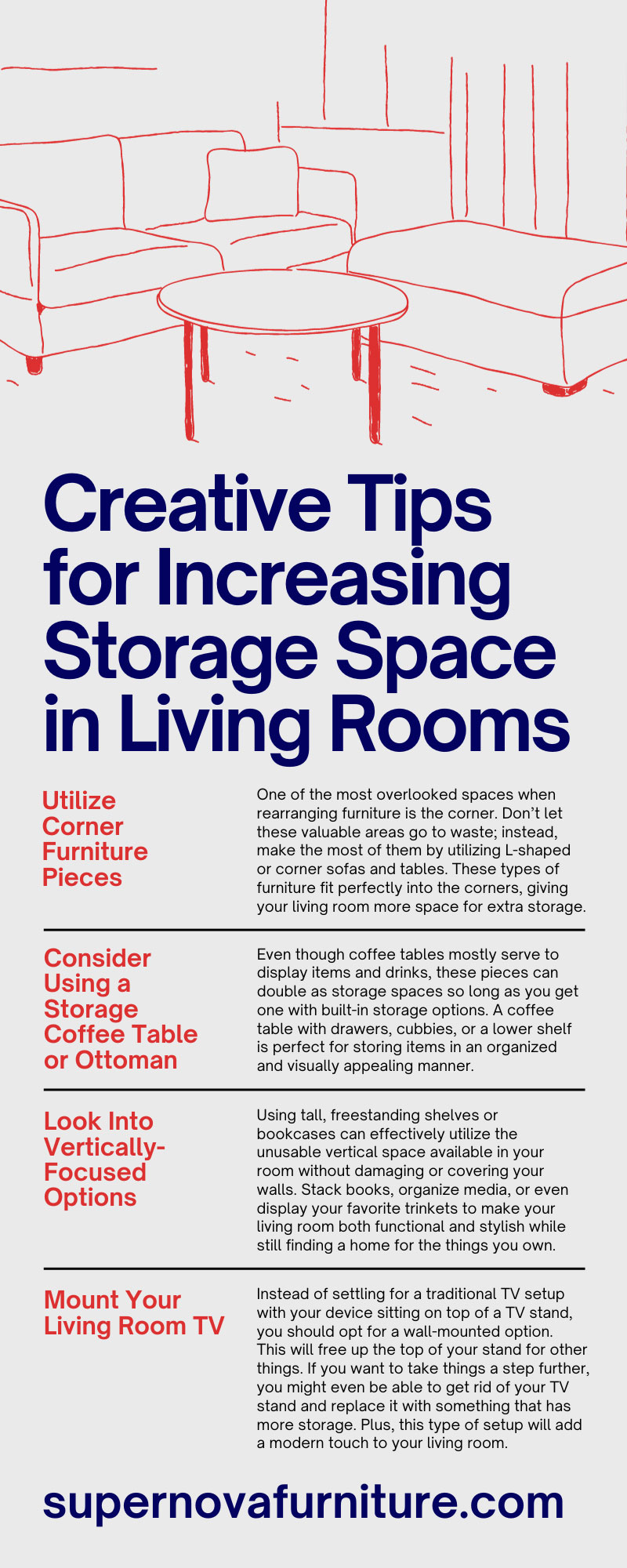 Creative Tips for Increasing Storage Space in Living Rooms